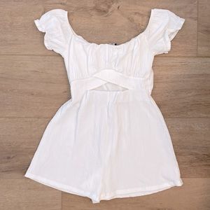 Bershka white romper, size M